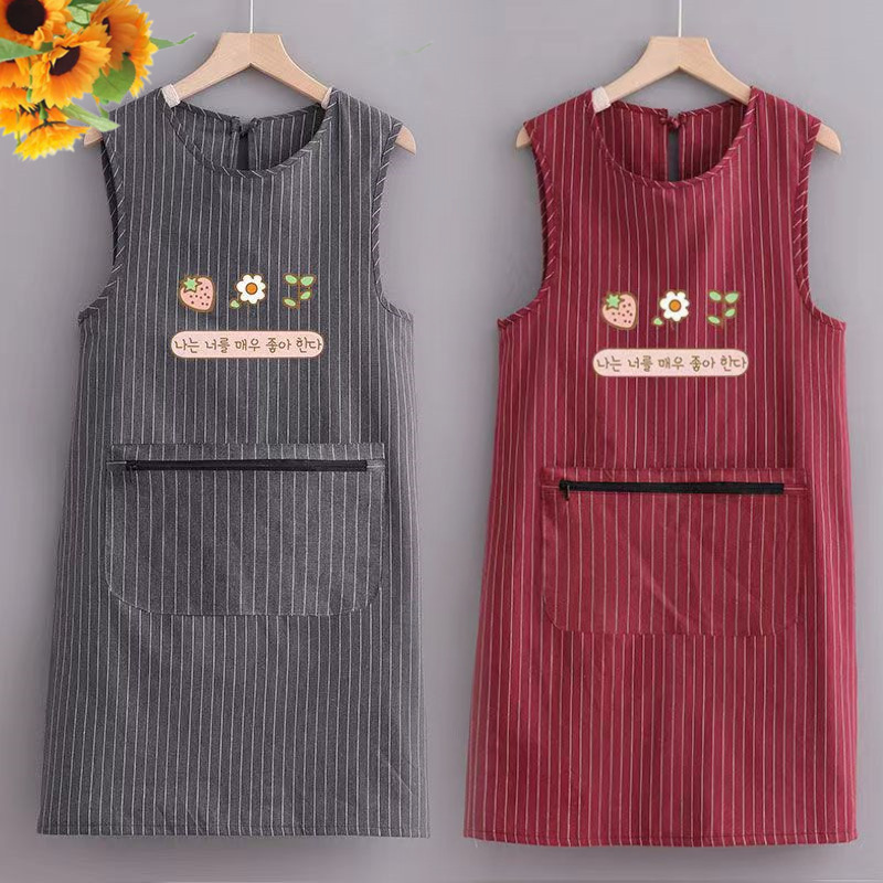 Apron kitchen household pure cotton breathable Western style sleeveless coverall women's outer wear adult work breathable stain-resistant overalls Apron kitchen household pure cotton breathable Western style sleeveless coverall women's outer wear adult work breathable stain-resistant overalls