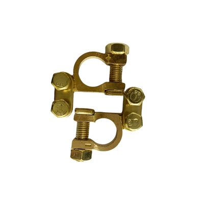 Copper pile head battery chuck battery connector auto parts battery connection line fire wire wiring clip wholesale (Power supply, ignition system accessories) - double-screw-battery-connector-pure-copper