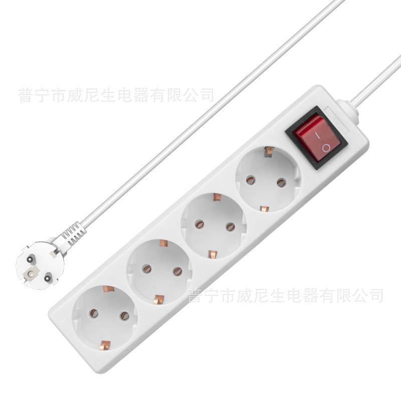 多功能外贸插座电源插排插座便宜欧规欧式家用插板带线插排接线板