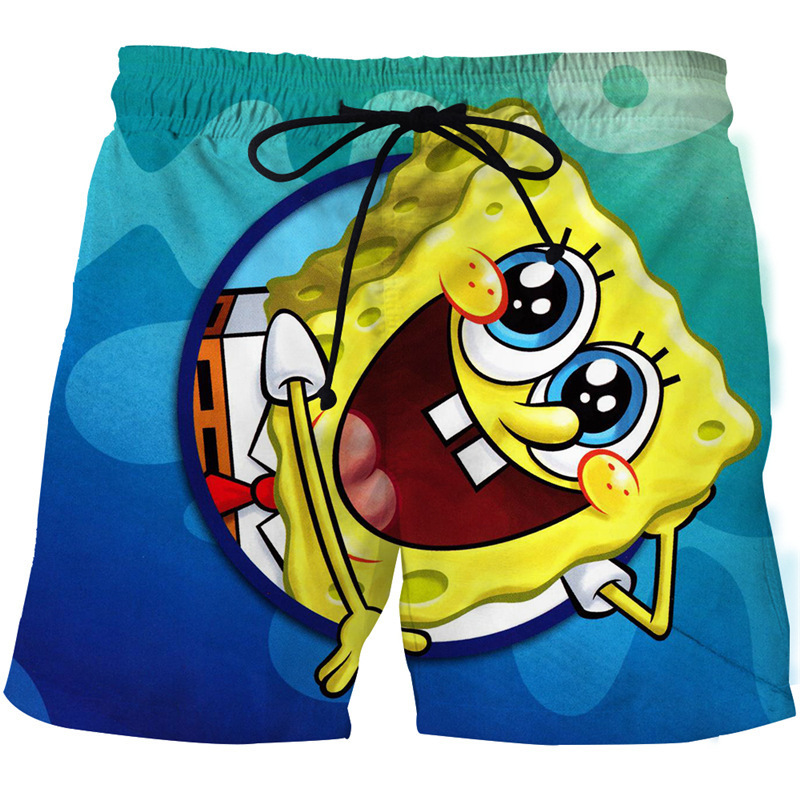 Spongebob Shorts 3D Digital Printed Shorts Summer Beach Pants Men's and Women's Casual Cross-Border E-Commerce Dropshipping