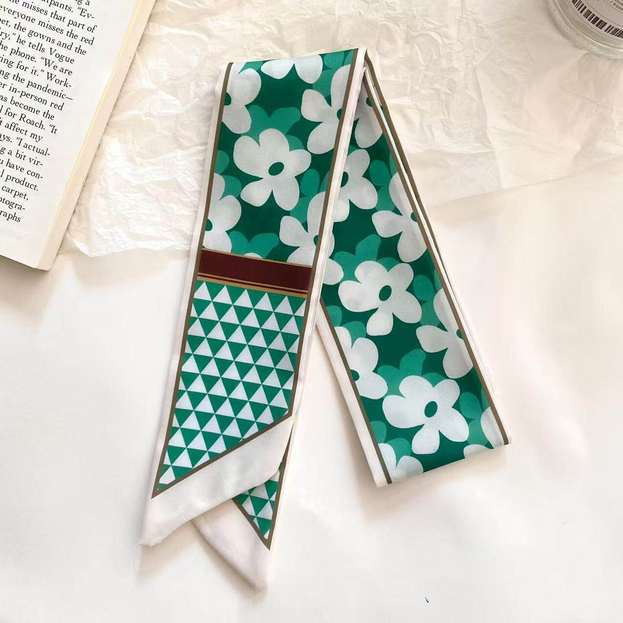 Green floral scarf