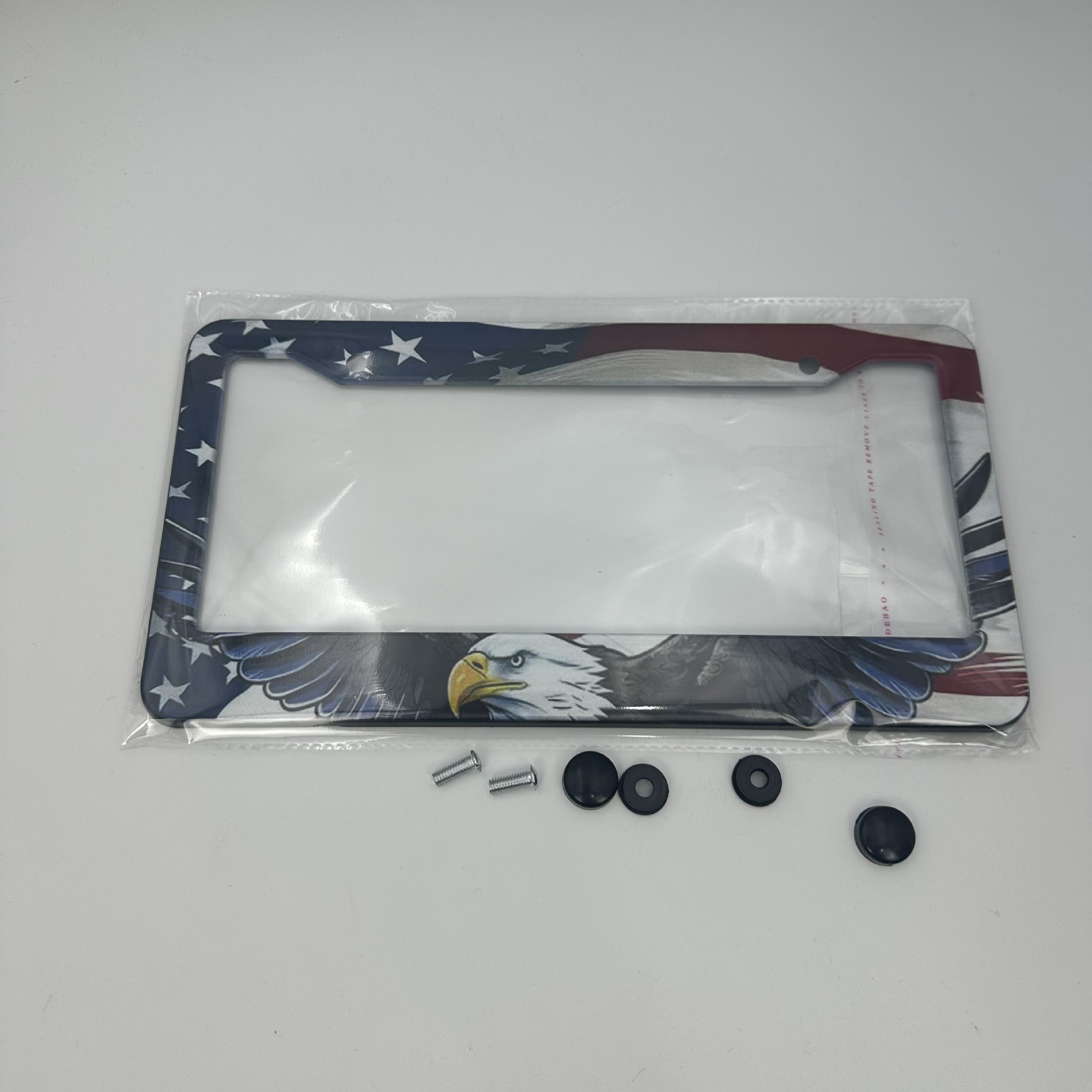 American Standard Aluminum Alloy License Plate Frame with Personalized Flying Eagle Full-Print Design, Thickened and Anti-Detachment, Export License Plate Holder, Customizable