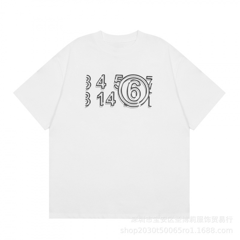 クロスボーダー メゾン マルジェラ マルジェラ デジタル プリント MM6 ピュアコットン 高品質 メンズ Tシャツ レディース 半袖 トレンド|undefined