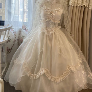 [全款]花嫁lolita裙洛丽塔公主殿下大裙摆JSK吊带裙婚纱长裙2024-阿里巴巴