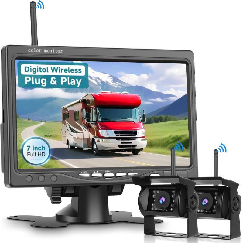 7inch Wireless Vehicle Monitoring Digital Signal Stable Long-Distance Ahd1080P Reversing Image