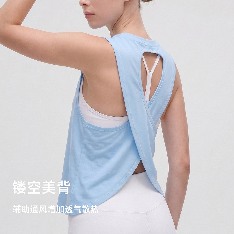 Cool sin mangas chaleco deportivo mujer hueco de espalda hermosa ropa de yoga transpirable secado rápido camiseta de fitness blusa suelta blusa superior image 3