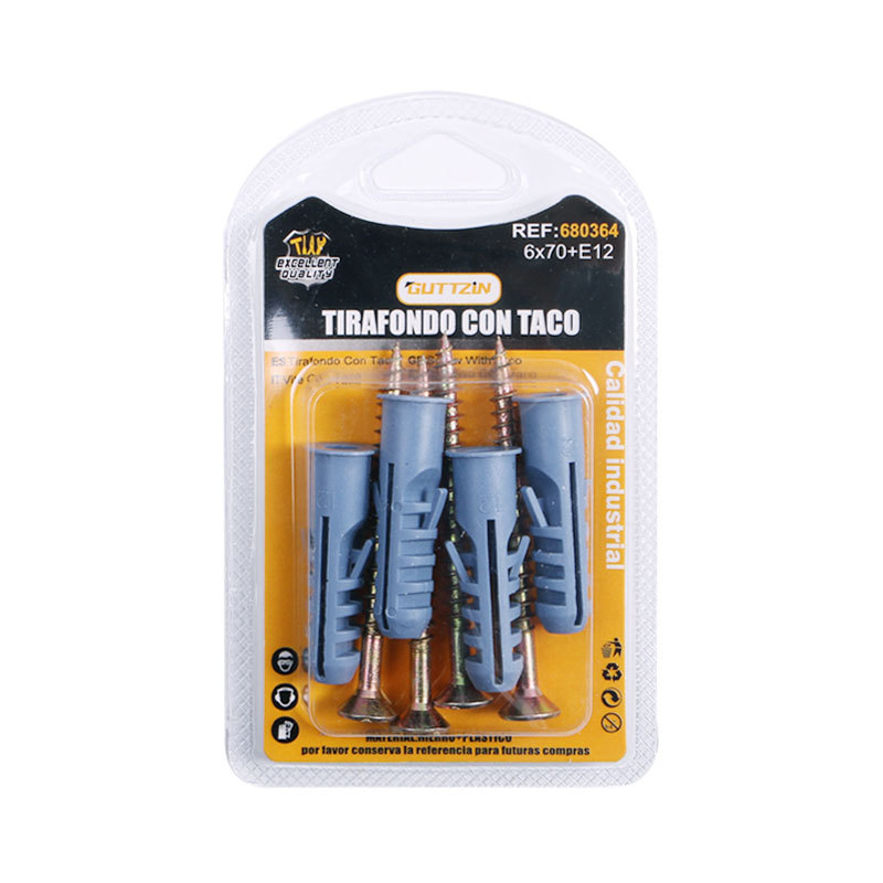 厂家供应泡壳装纤维板钉配膨胀管 多规格十字沉头自攻钉配管详情4