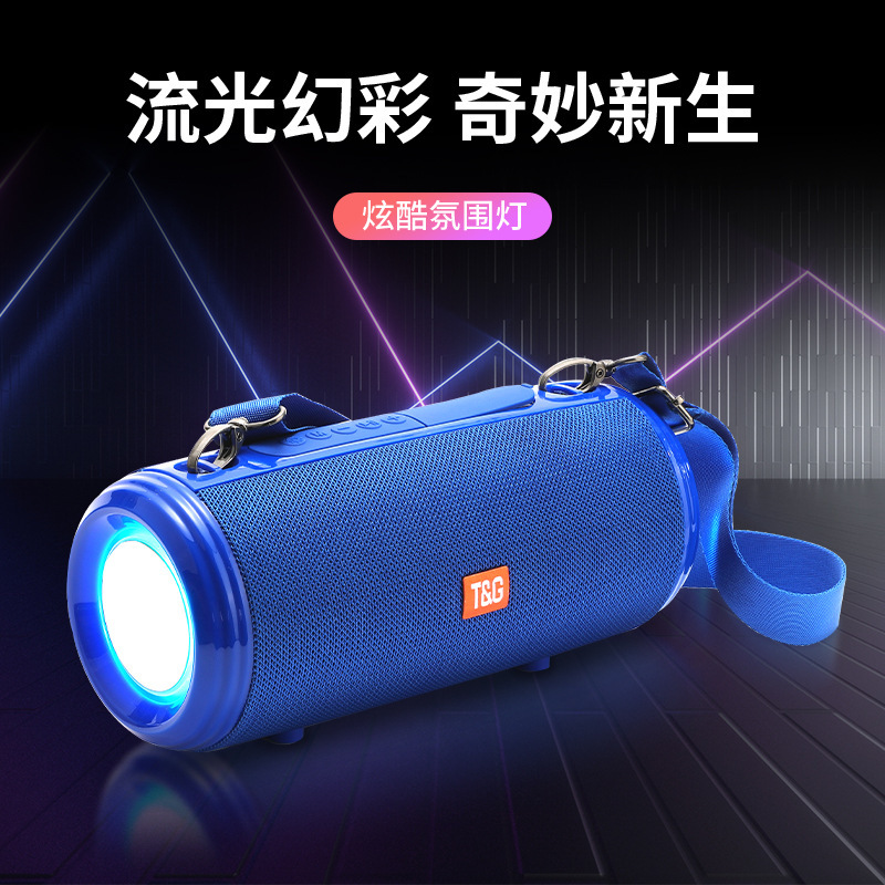 Cross-border e-commerce TG537 colorful lights double vibration film outdoor waterproof subwoofer portable plug-in T card call Bluetooth speaker