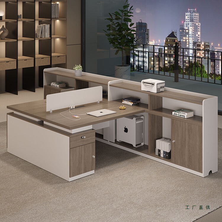 Staff Desk, Simple Modern Office Double Seating Financial Desk, 0.1kg Person Face-To-Face Workstation