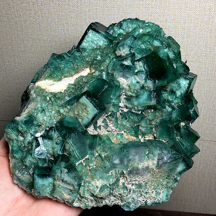 Madagascar natural solar green fluorite raw stone specimen color…