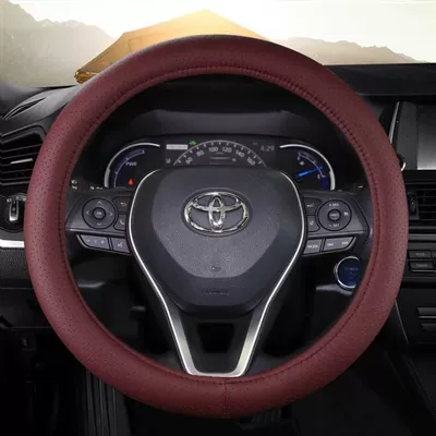 special steering wheel cover leather – Steering wheel cover - genuine-leather-round-lafite-red-for-more-information-about-the-diameter-of-the-steering-wheel-see-description