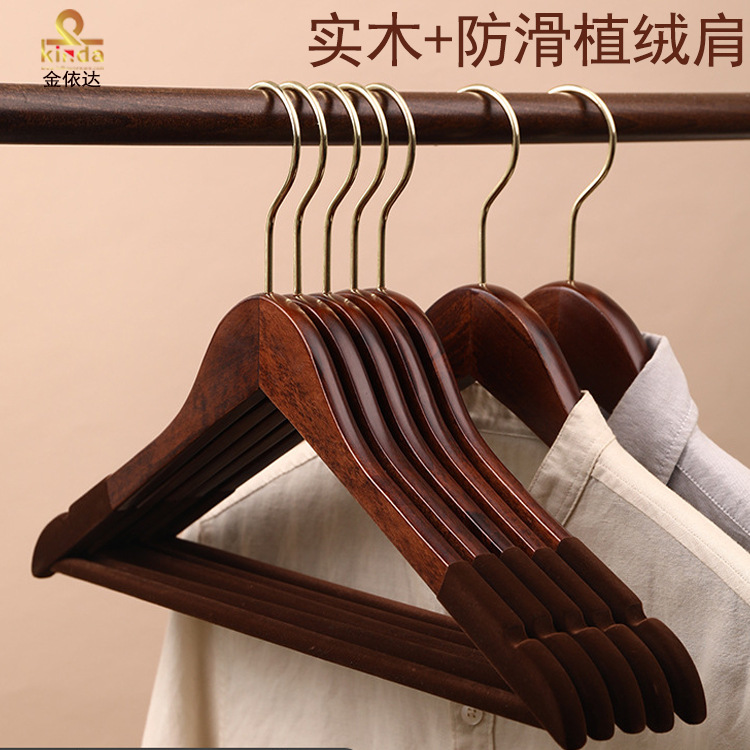 Non-slip hanger from natural wood for home use