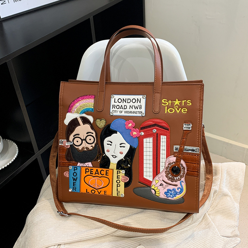 大衆が国境を越えた女性バッグをデザインした新しい布刺繍通勤バッグ欧米のレトロなシングル肩斜め掛けバッグ|undefined