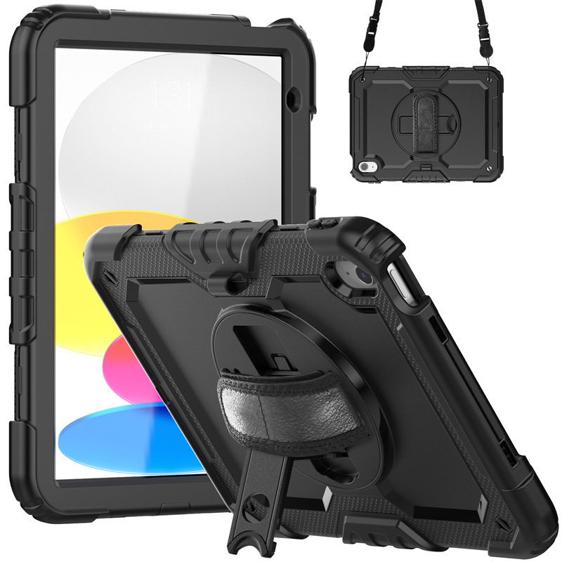 iPad 10Th 2022 Contrasting Color Shoulder Strap Hand Strap Pc Rotating Stand Tablet Case Air5 Pen Slot Anti-Fall Protective Case iPad 10Th 2022 Contrasting Color Shoulder Strap Hand Strap Pc Rotating Stand Tablet Case Air5 Pen Slot Anti-Fall Protective Case