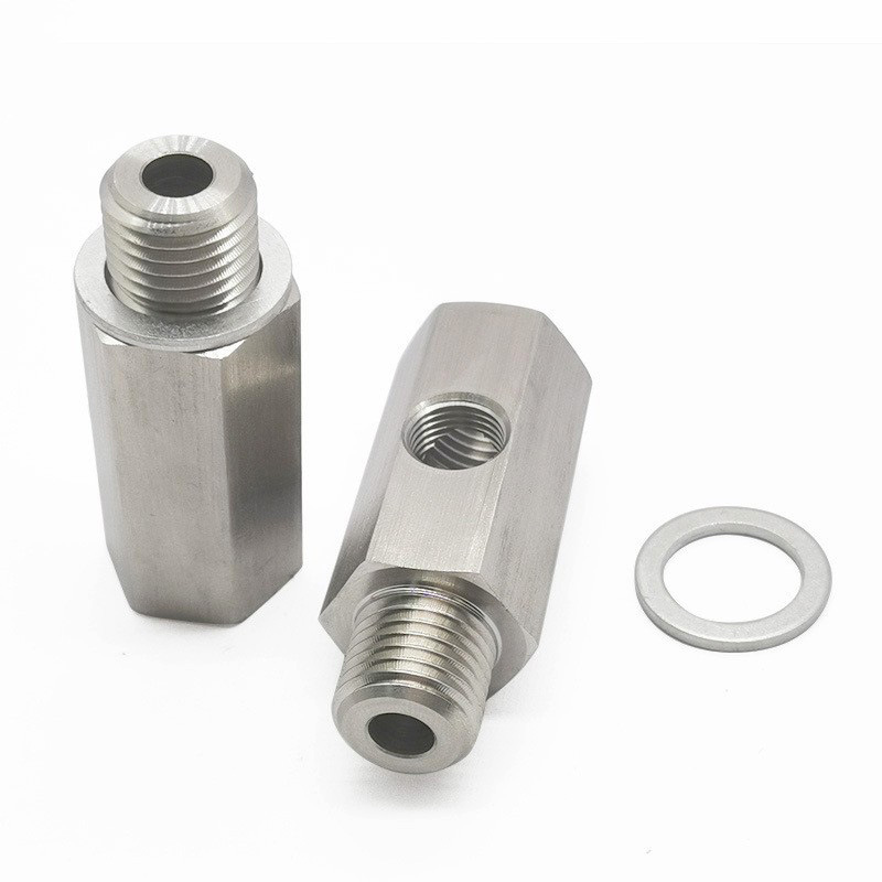 Conector en T para tubería de suministro de combustible de turbocompresor con orificio lateral de rosca M14X1.5 a 1/8NPT para medidor de presión de combustible