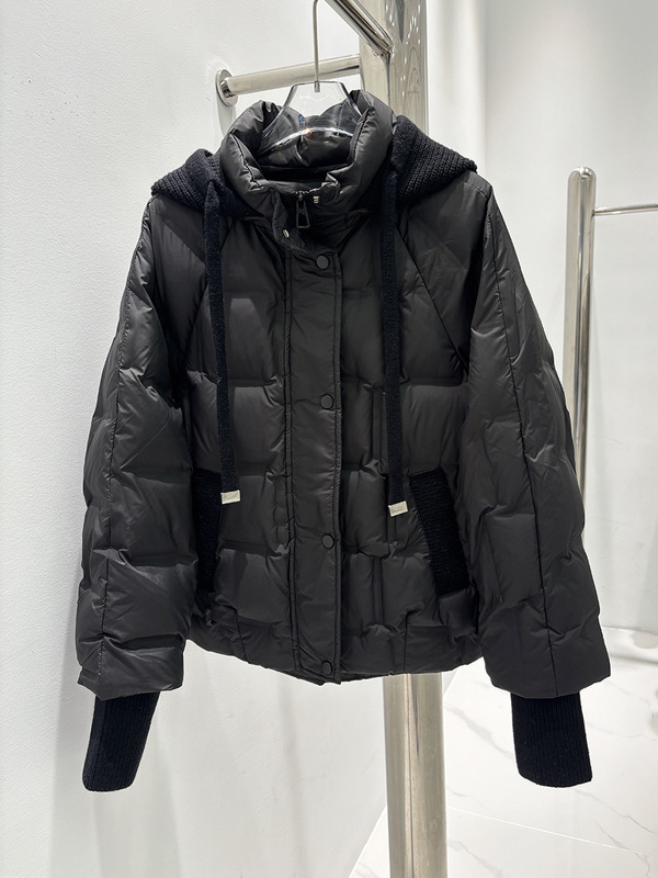 跨境秋冬新款羽绒服女短款休闲百搭保暖白鸭绒针织帽可拆卸外套潮|undefined