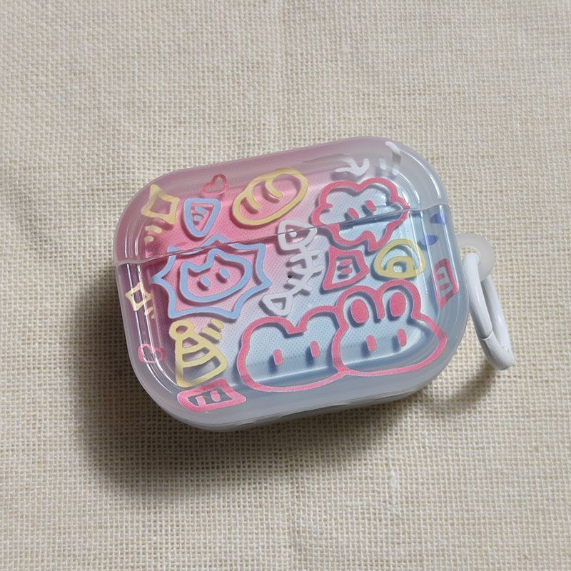 Línea de color conejo Airpods1 / 2 generación Apple auriculares estuche Airpodspro3 generación 4 auriculares estuche
