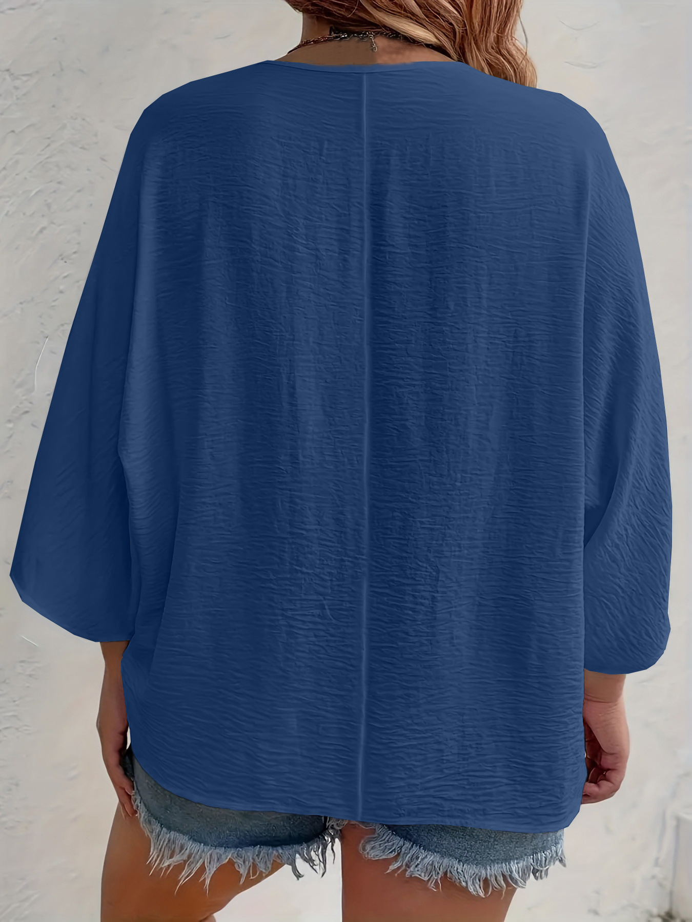 Women's Clothing Spring And Autumn New Women's V Neck Button Ice Silk Wrinkle Solid Color Cardigan Long Sleeve Women_voghion.com