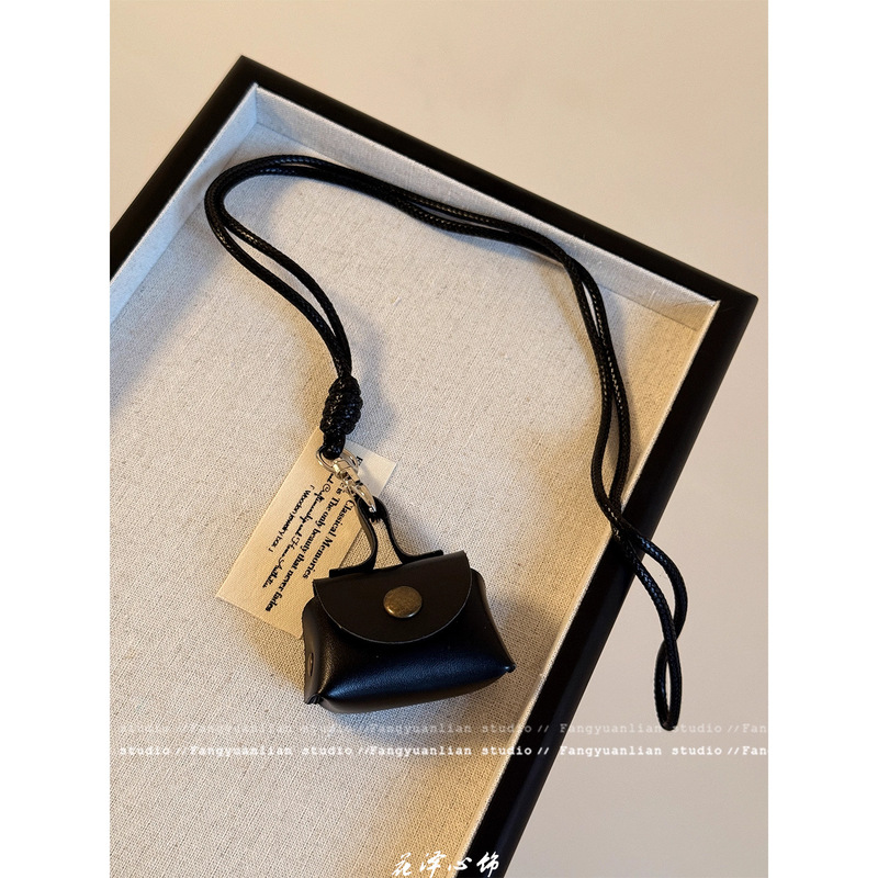 包藏心动 复古豹纹皮质零钱包项链女长款毛衣链收纳包包挂脖配饰|undefined