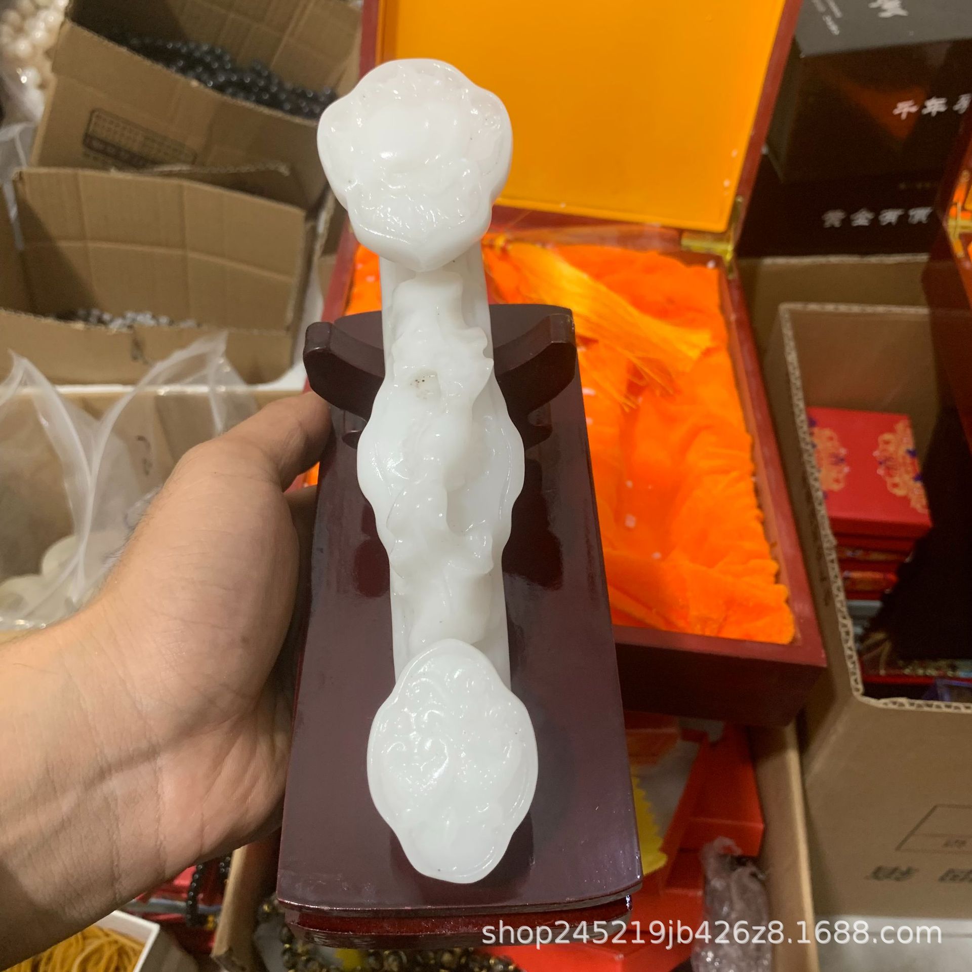 批发零售天然汉白玉玉如意摆件家居办公室桌开业礼品招财事事如意