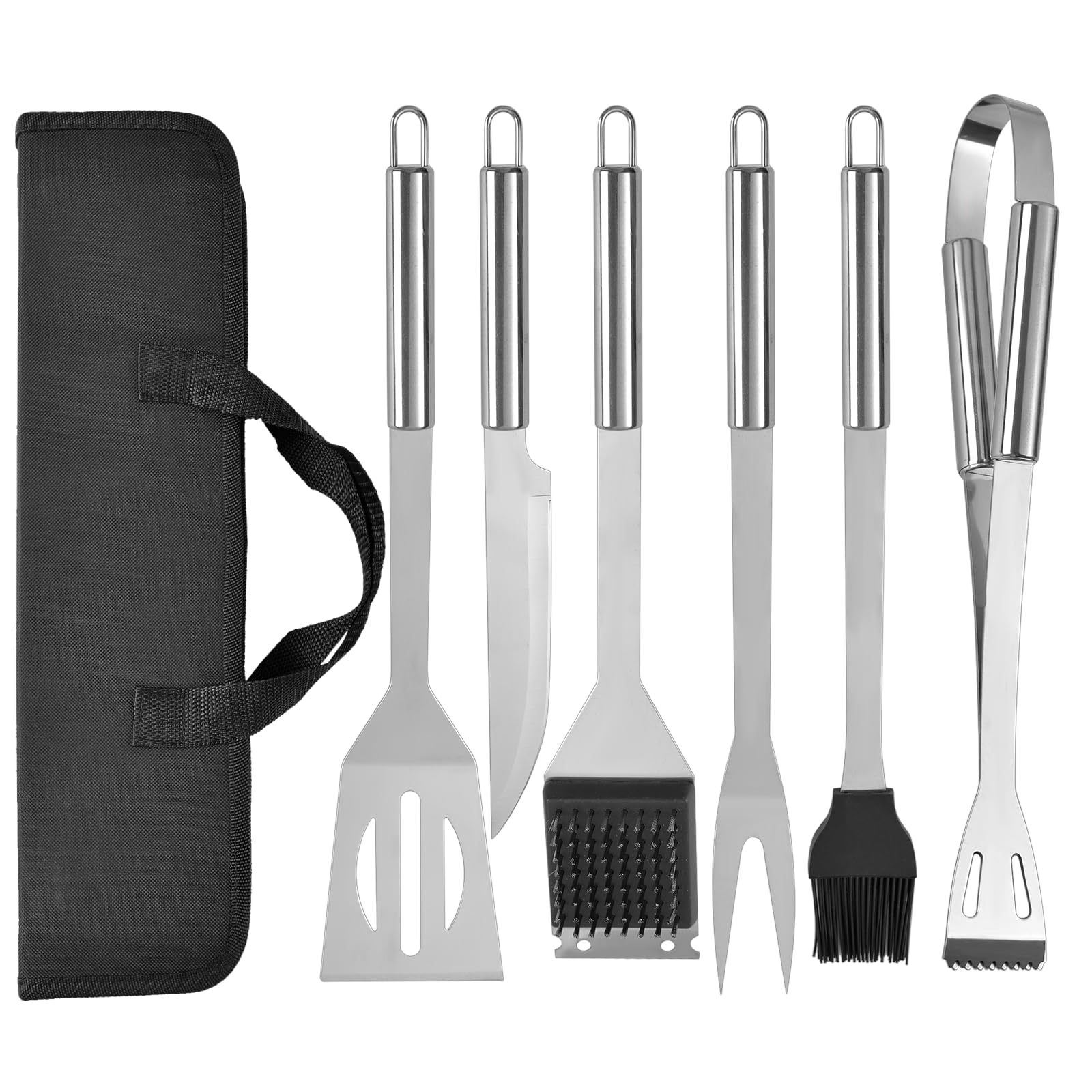 Conjunto de herramientas de barbacoa transfronterizas de acero inoxidable multifuncional combinado al aire libre acampado conjunto de accesorios de barbacoa