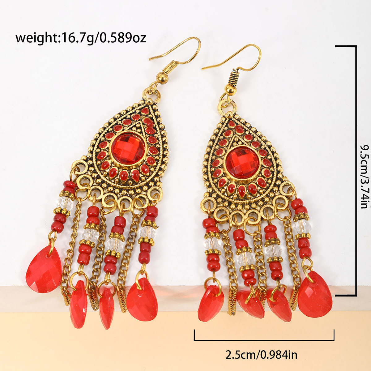 Europa y América bohemia pingüe aretes de piedra de turquesa minoría retro auriculares personalidad temperamento auriculares al por mayor