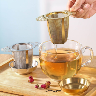 304 stainless steel tea filter lace binaural tea filter tea bubble artifact office bubble tea filter