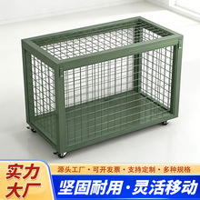 军绿色仓储笼重型移动网箱野战物资周转箱加厚货架万向轮子托盘架