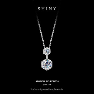 Cross-Border Wholesale Direct Sales S925 Sterling Silver Moissanite Necklace Women's Fashion Simple Pendant High-End Clavicle Chain Versatile