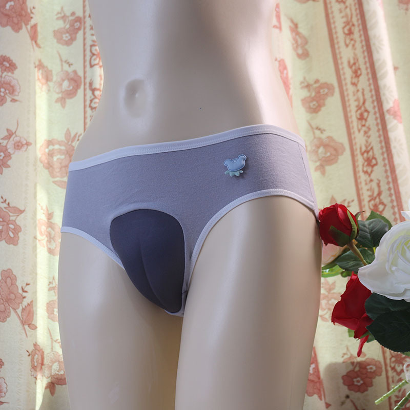 Japanese plus size Men's Hip Insert Sexy Underwear Mid-Waist Sexy Briefs Women's Breathable Comfortable Cotton Panties