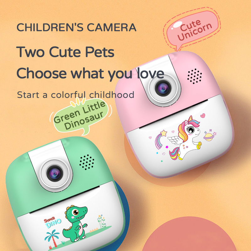 Transfronterizo nueva cámara digital Polaroid mini cámara de dibujos animados HD 2400W píxeles cámara de impresión térmica