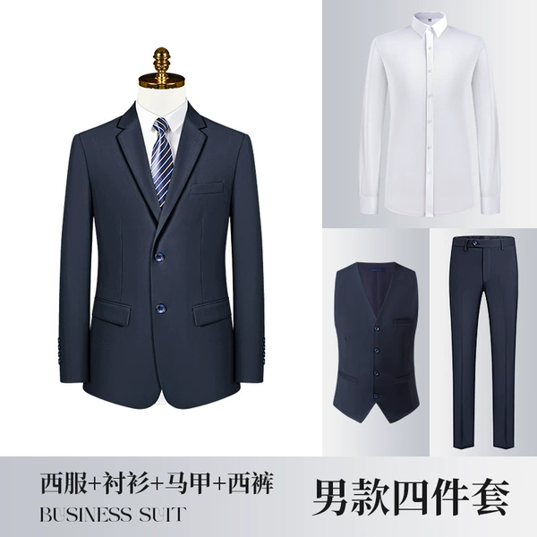 Jacket, trousers, vest, shirt