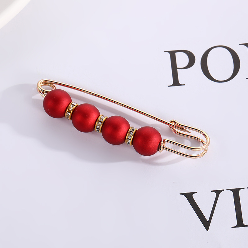 74#别针4颗红珠7.5cm