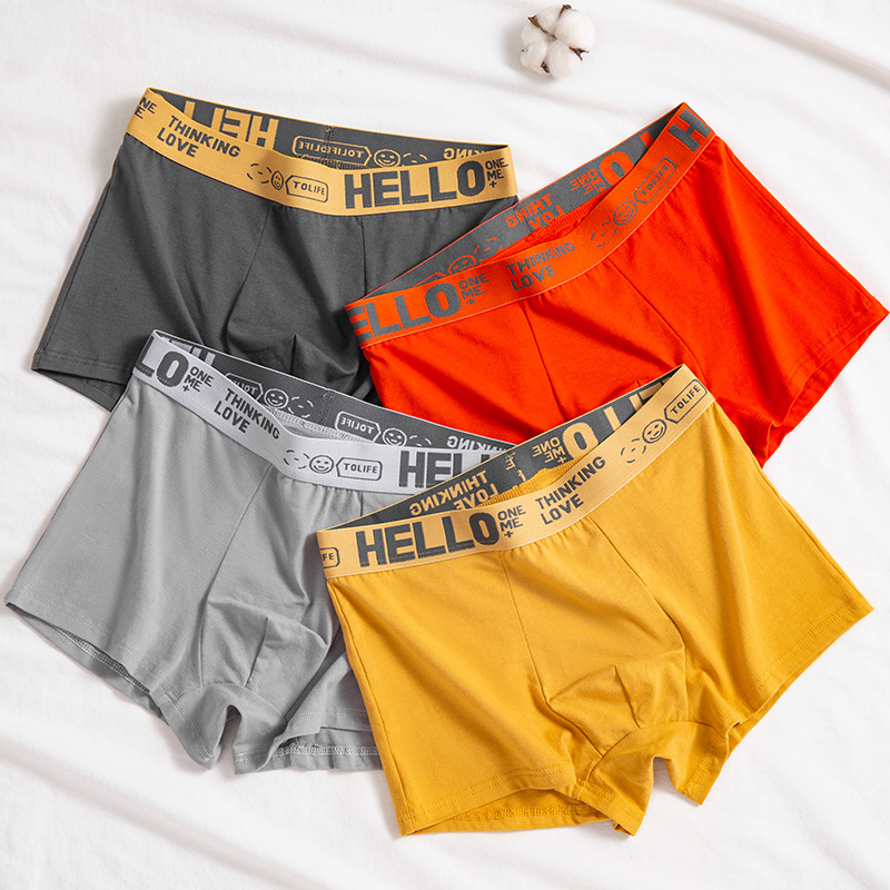 Pantalones interiores personalizadas de algodón para hombres verano delgado antibacteriano respirable de cintura media para hombres un quad de algodón