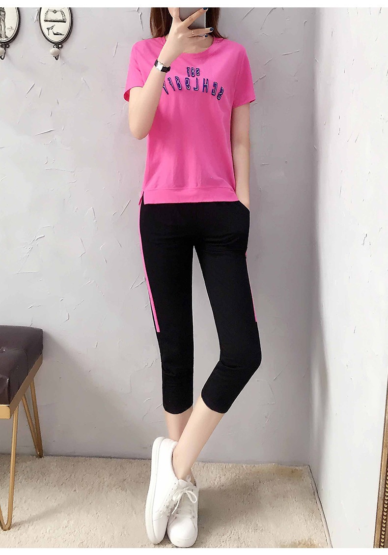 Completo sportswear donna due pezzi con maglia a maniche corte_voghion.com