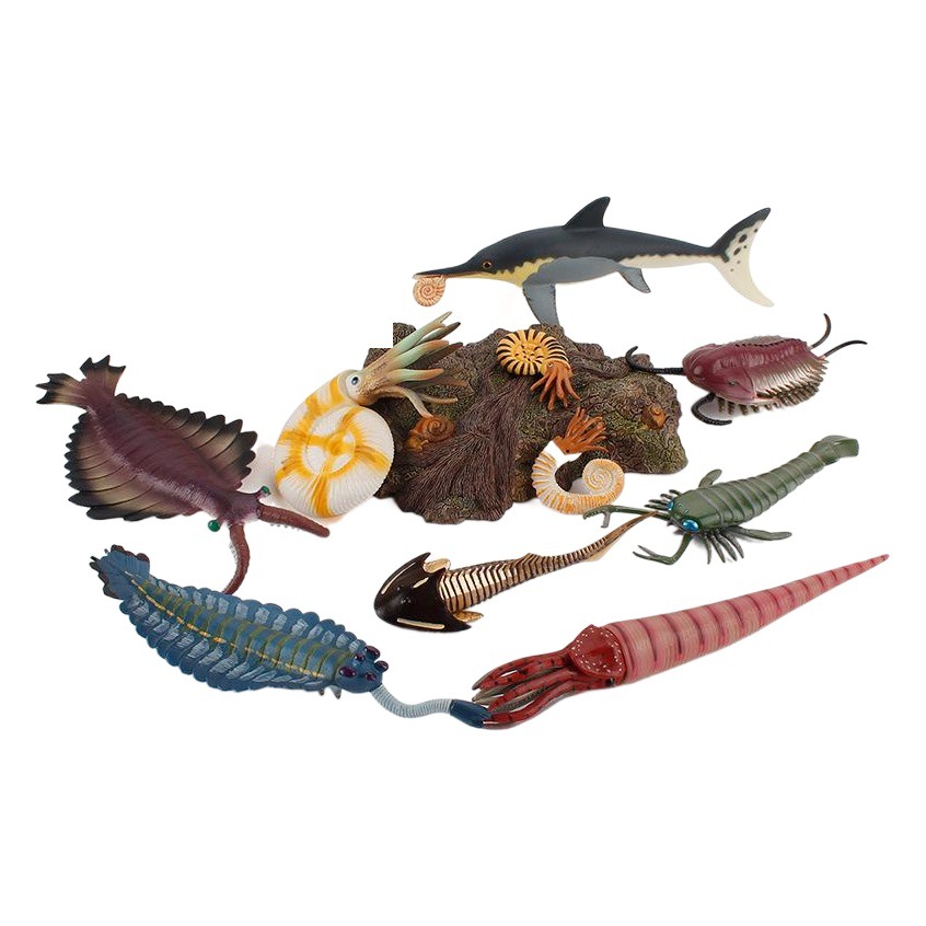 Transfronteriza nuevos niños simulación antigua vida marina modelo de juguete sólido espiral Camarón peces Dragón tortuga cognitiva adornos