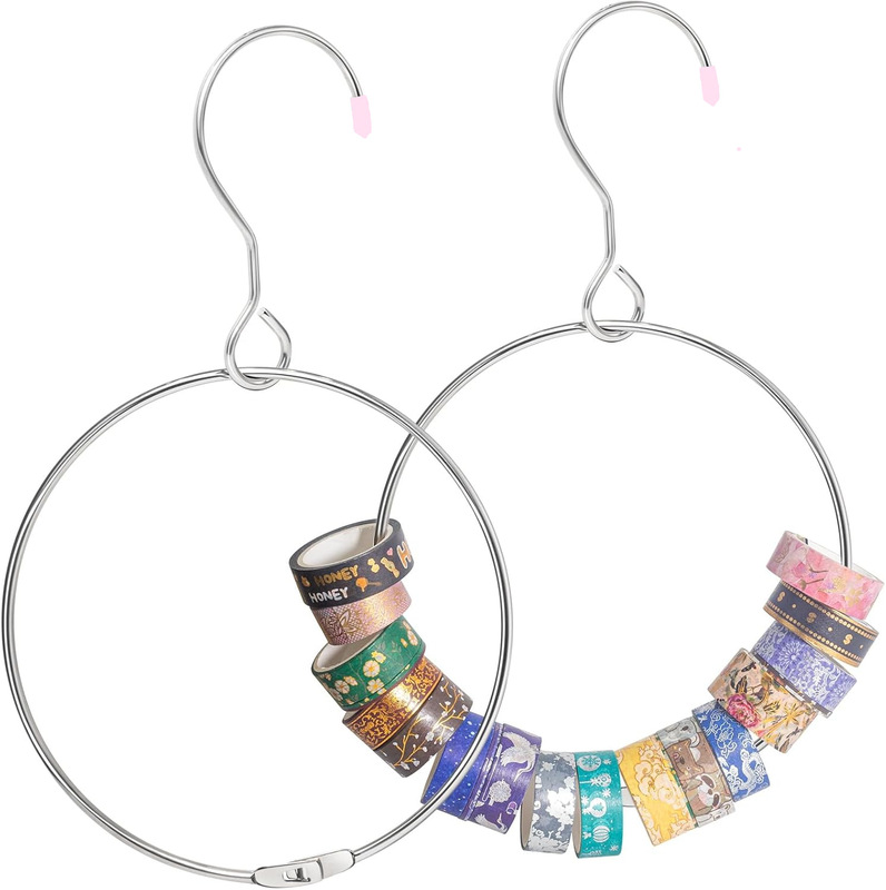 And paper tape storage rack with large hook stainless steel ribbon storage ring office home wardrobe organizer