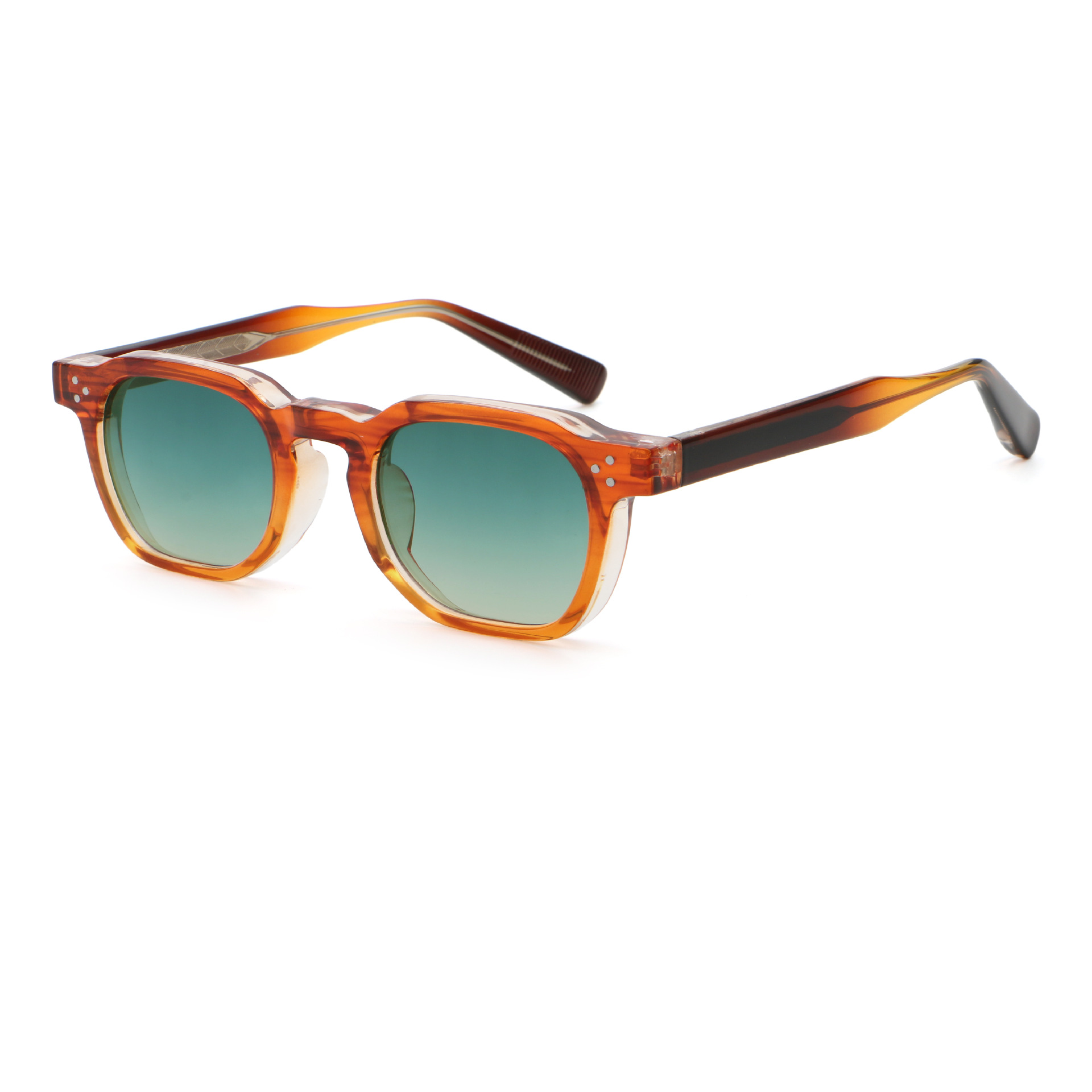 C12 투명 오렌지 & 그라데이션 브라운 프레임/더블 그린 필름