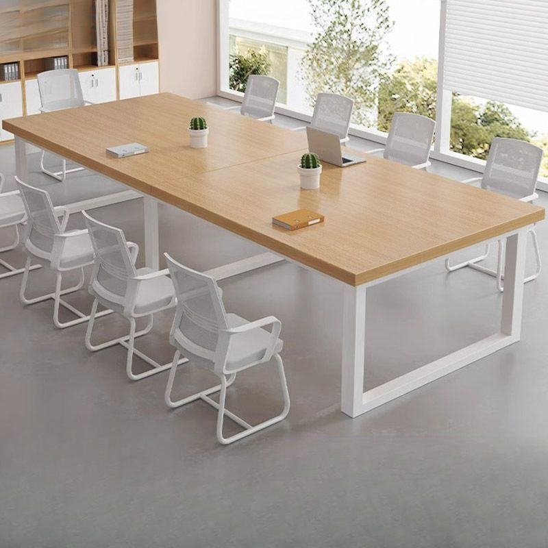 Conference Table Solid Wood Modern Simple Training Table Long Table Small Conference Room Workbench Office Desk and Chair Combination