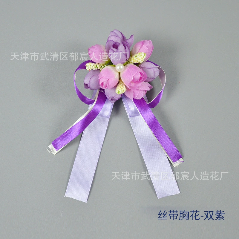  Velvet chest flower wholesale manufacturers supply ribbon Chinese wedding breasts Flower Mori bride bride and bride guest meeting