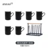 Fengdu 6 cups + black cup holder - black