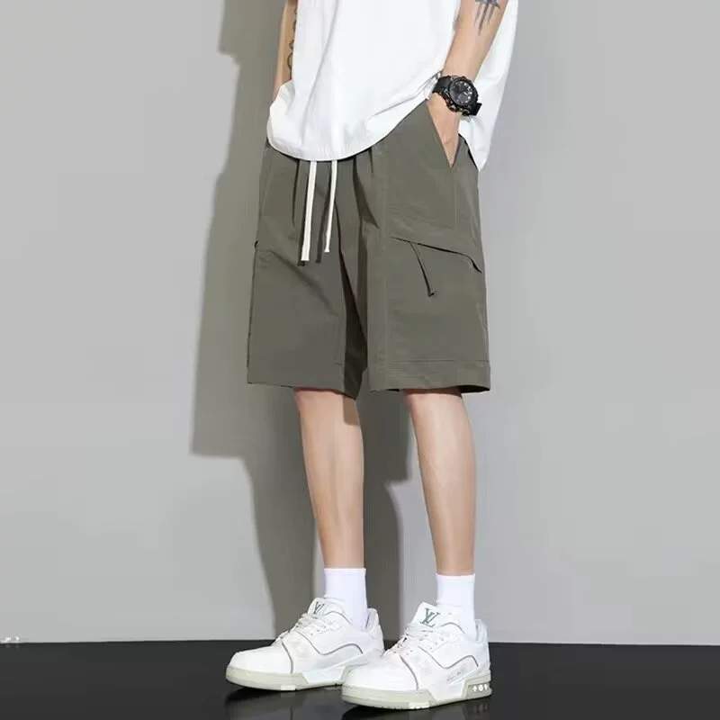 Thin summer shorts, silk quick dry beach trousers for leisure, oversize