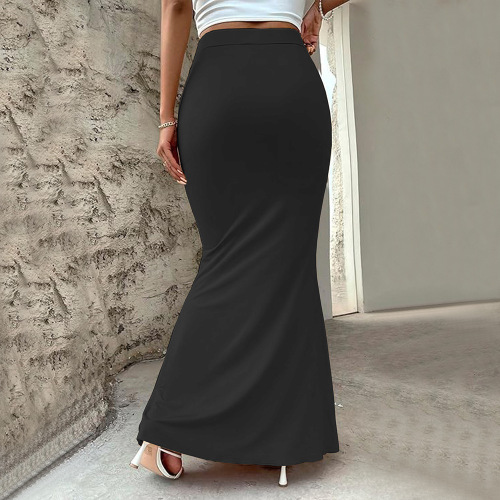 ins2024 European and American cross-border sexy hotties design waist notch small V slimming hip skirt