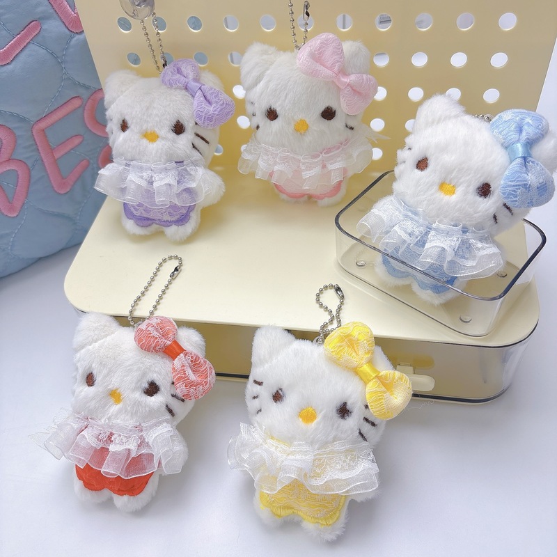 可爱卡通HelloKitty蕾丝裙猫咪软萌少女心玩偶公仔小礼物包包挂饰|undefined