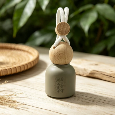 bottle, car rearview mirror hanging – Car hanging - joy-is-always-with-you-white-rope-cap-bullet-shaped-empty-bottle-10ml