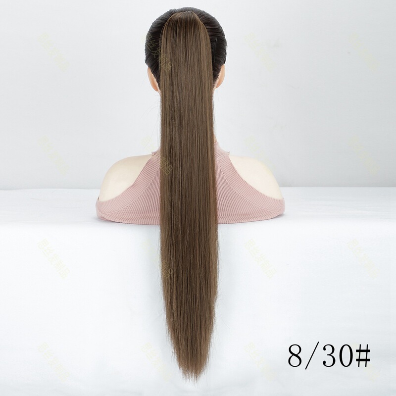 ポニーテールのかつらの女性の長髪のつかみの長さはまっすぐで高いポニーテールの夏の自然なネットの赤いつかみのクリップ式の長い髪のかつらのポニーテールです。|undefined