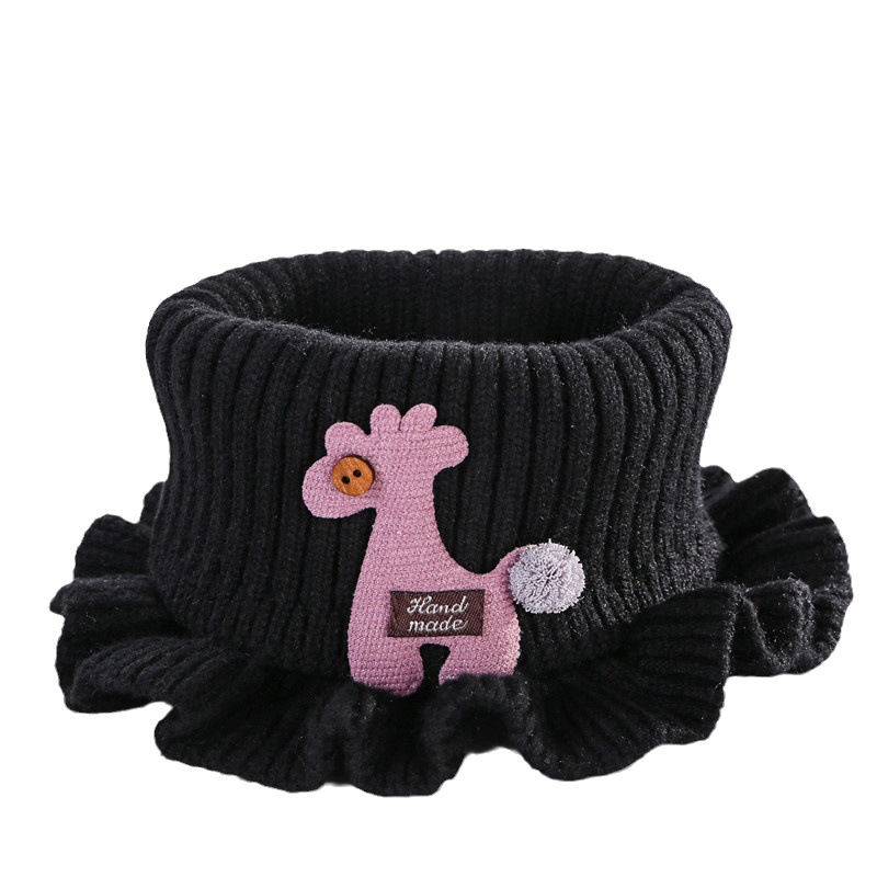 Autumn and Winter Children's Knitted Scarf Windproof Cute All-match Western Style Boys' and Girls' Neck Set Scarf without Neck
