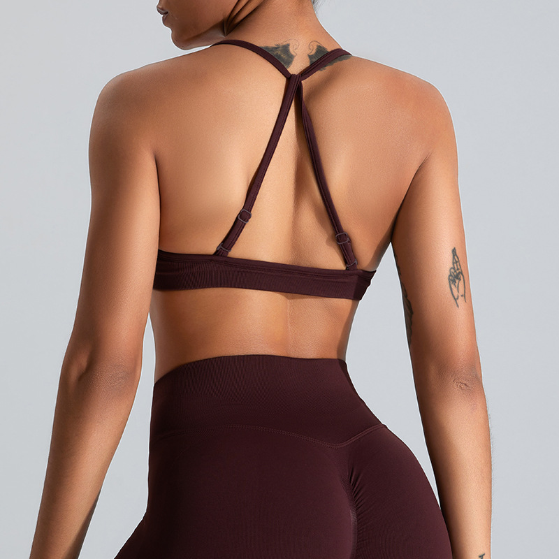 Cross-border nueva ropa interior deportiva sin costuras, bra de yoga transpirable, chaleco de belleza, trajes de fitness, ropa de yoga