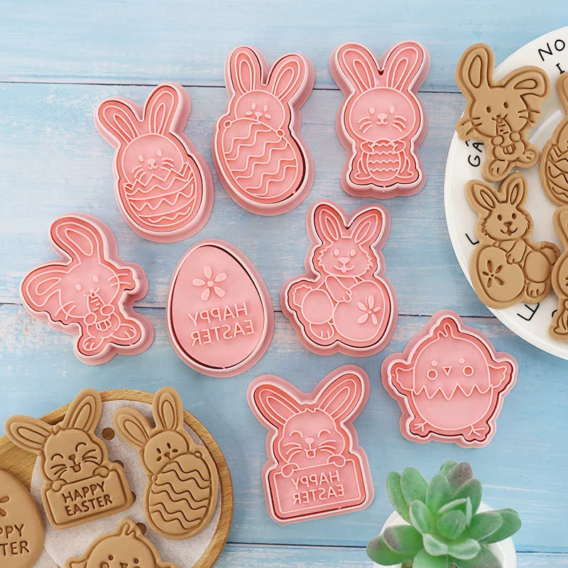[8 предметов набор] форма для кекса воскресения, модель A Card Rabbit Rabbit Eggcud Model Model Turn Canthoning Tool