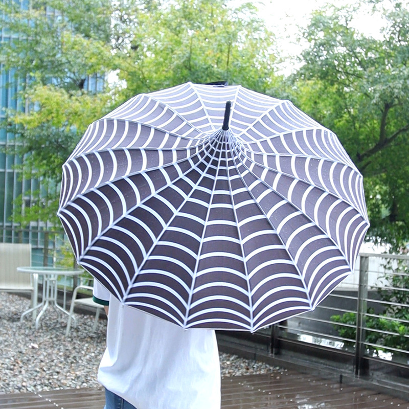 Cross-Border New Product Creative Spider Pagoda Umbrella 16 Bones French Palace Style Long Handle Wind-Resistant and Rain-Proof Pagoda Umbrella